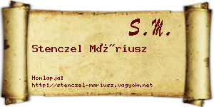 Stenczel Máriusz névjegykártya